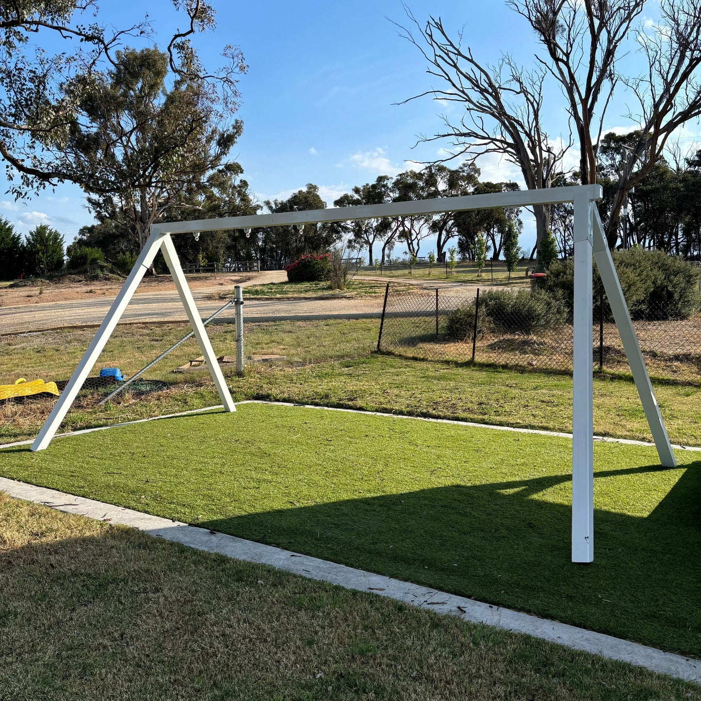 Commercial Triple Swing Set with Timber Legs