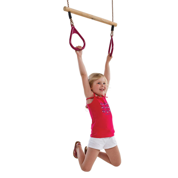 Ring Trapeze with Plastic Rings RED
