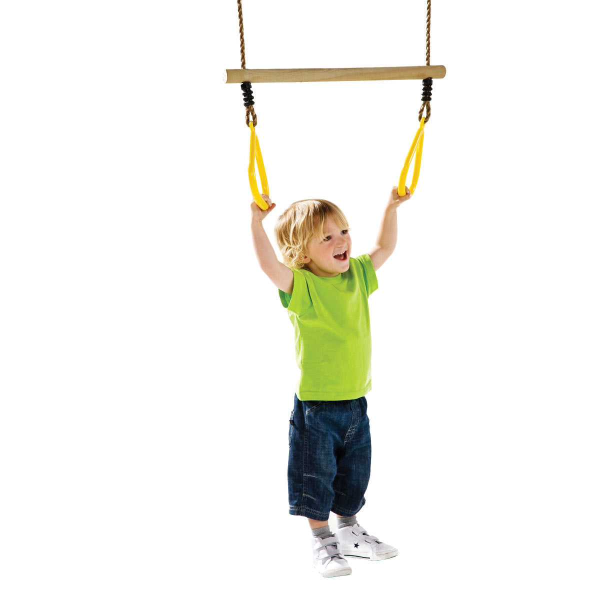 Ring Trapeze with Plastic Rings -Yellow