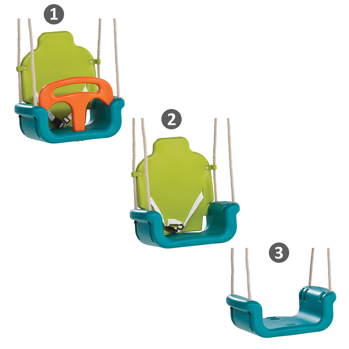 Baby Seat Growing Type Swing with Adjustable Ropes