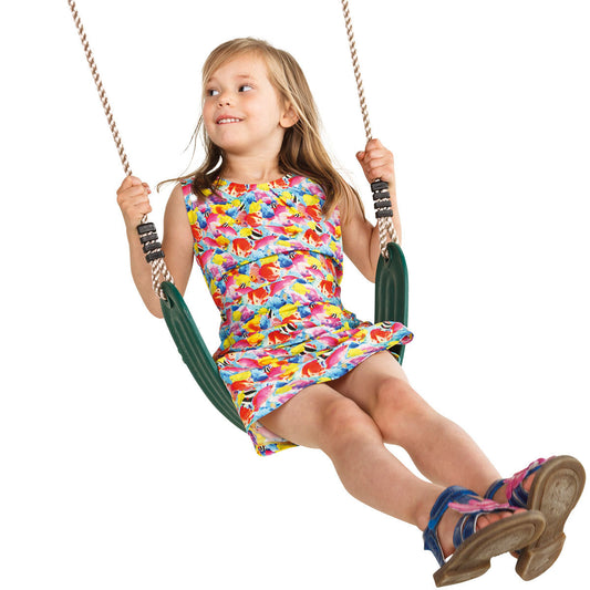 Strap Seat Moulded Ribbed GREEN with Adjustable Ropes