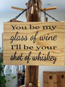 Timber Sign-Wine/Whiskey
