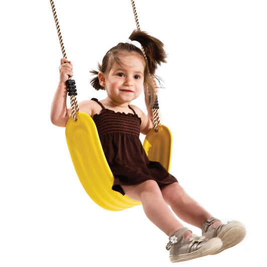 Strap Seat Moulded Ribbed Yellow With Adjustable Ropes
